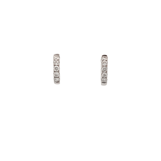 Vardy's Collection Polished 14K White Gold Small Hoop Earrings in White Gold (0.32ct)