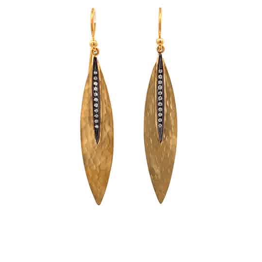 Vardy's Collection Polished Drop Earrings in 14K Yellow Gold (0.11ct)