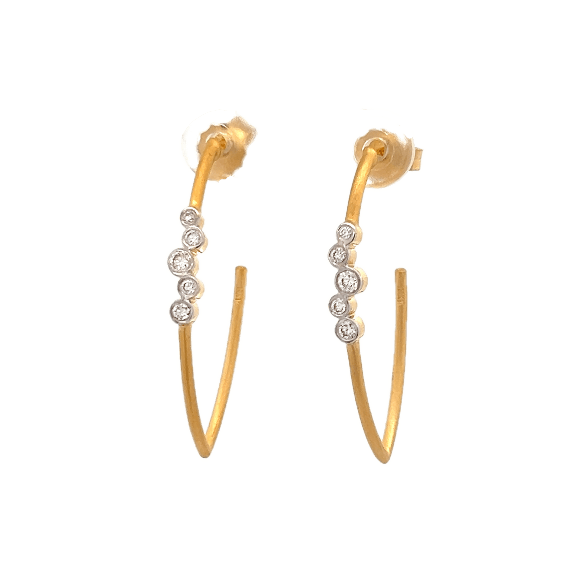 Vardy's Collection Polished Medium Hoop Earrings in 14K Yellow Gold (0.26ct)