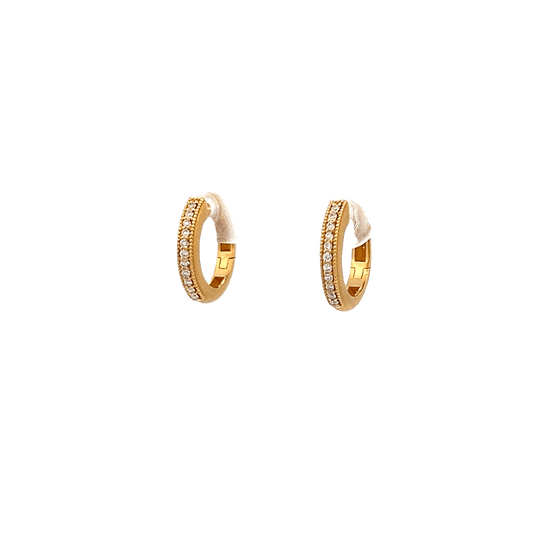 Vardy's Collection Polished Small Hoop Earrings in 14K Yellow Gold (0.11ct)