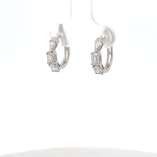 Vardy's Collection Polished Small Hoop Earrings in 18K Yellow Gold (0.99ct)