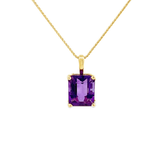 Vardy's Collection Rabbit Ear Amethyst Pendant Necklace in 14K Yellow Gold (4.38ct)