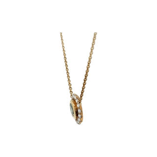 Vardy's Collection Round Alexandrite Bezel Pendant Necklace with Round Diamond Accents in 14K Yellow Gold (0.70ct)