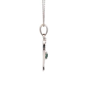 Vardy's Collection Round Alexandrite Cluster Pendant Necklace in 14K White Gold (0.25ct)