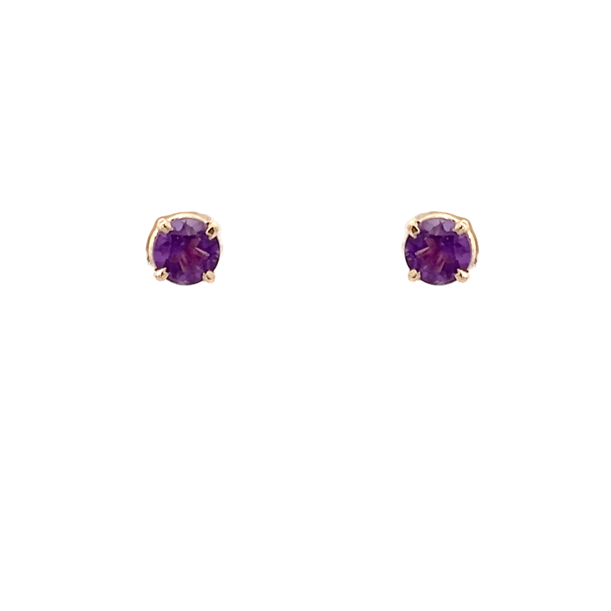 Vardy's Collection Round Amethyst Stud Earrings in 14K Yellow Gold (0.65ctw)