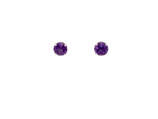 Vardy's Collection Round Amethyst Stud Earrings in 14K Yellow Gold (0.89ct)