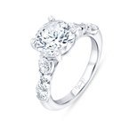 Vardy's Collection Round and Oval Shape Diamond Contemporary Engagement Ring in 18K Gold Plated Sterling Silver (0.93ct)