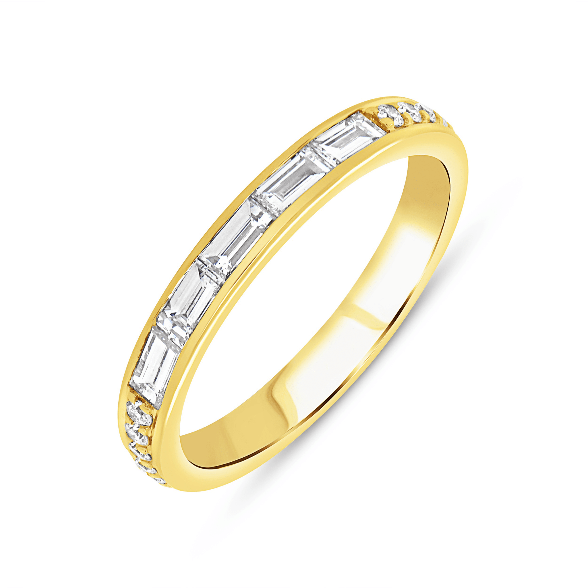 Vardy's Collection Round & Baguette Diamond Channel Set Wedding Band in 14K Yellow Gold (0.71ct)