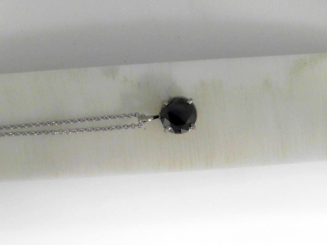 Vardy's Collection Round Black Diamond Rabbit Ear Pendant in 14K White Gold (2.63ct)