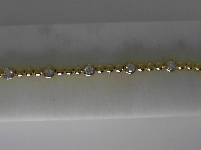 Vardy's Collection Round Blue Diamond Tennis Bracelet in 18K Yellow Gold (1.05ctw)