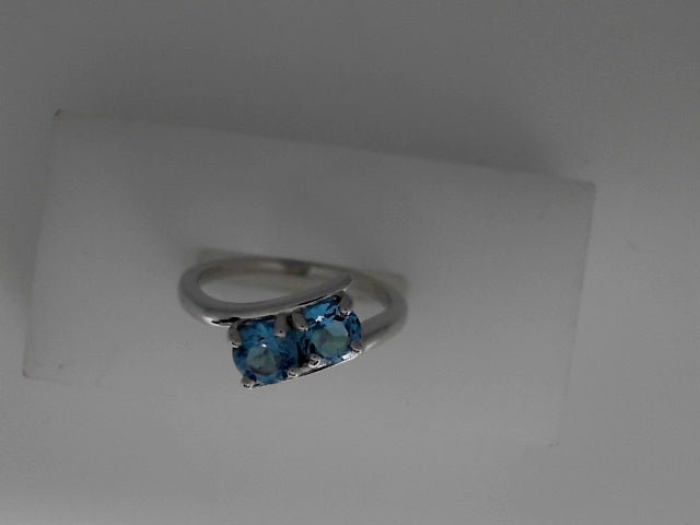 Vardy's Collection Round Blue Topaz Contemporary Fashion Ring in 14K White Gold (2.40ctw)