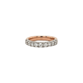 Vardy's Collection Round D Vvs1 Diamond Two - Tone U Set Band in 14K Rose Gold (0.48ct)