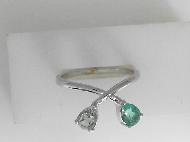 Vardy's Collection Round Diamond and Blue Sapphire Free Form Fashion Ring in 14K Yellow Gold (3.44mm)