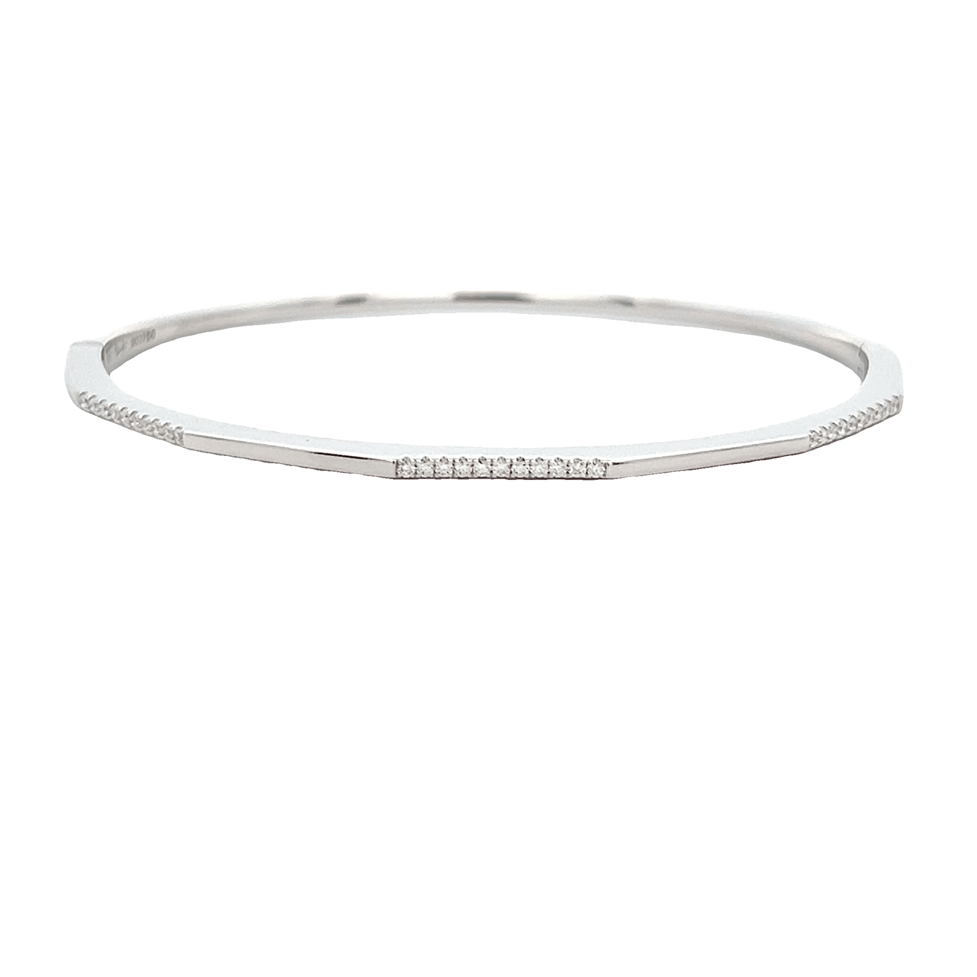 Vardy's Collection Round Diamond Bangle Bracelet in 14K White Gold (0.23tcw)