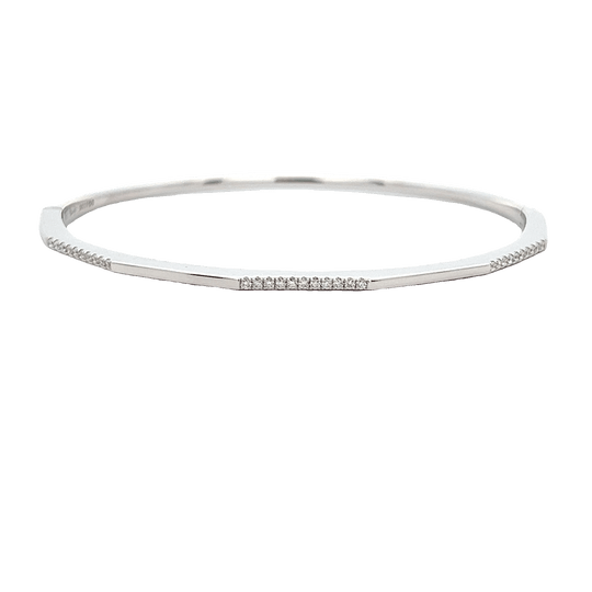 Vardy's Collection Round Diamond Bangle Bracelet in 14K White Gold (0.23tcw)