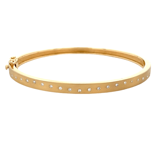 Vardy's Collection Round Diamond Bangle Bracelet in 14K Yellow Gold (0.25ct)