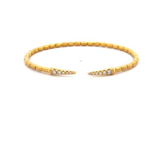 Vardy's Collection Round Diamond Bangle Bracelet in 14K Yellow Gold (0.26ctw)