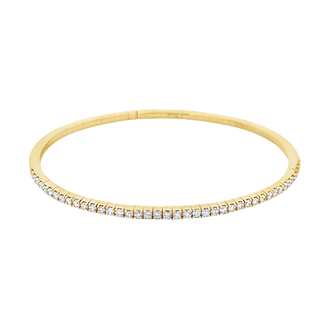 Vardy's Collection Round Diamond Bangle Bracelet in 18K Yellow Gold (1.02ctw)
