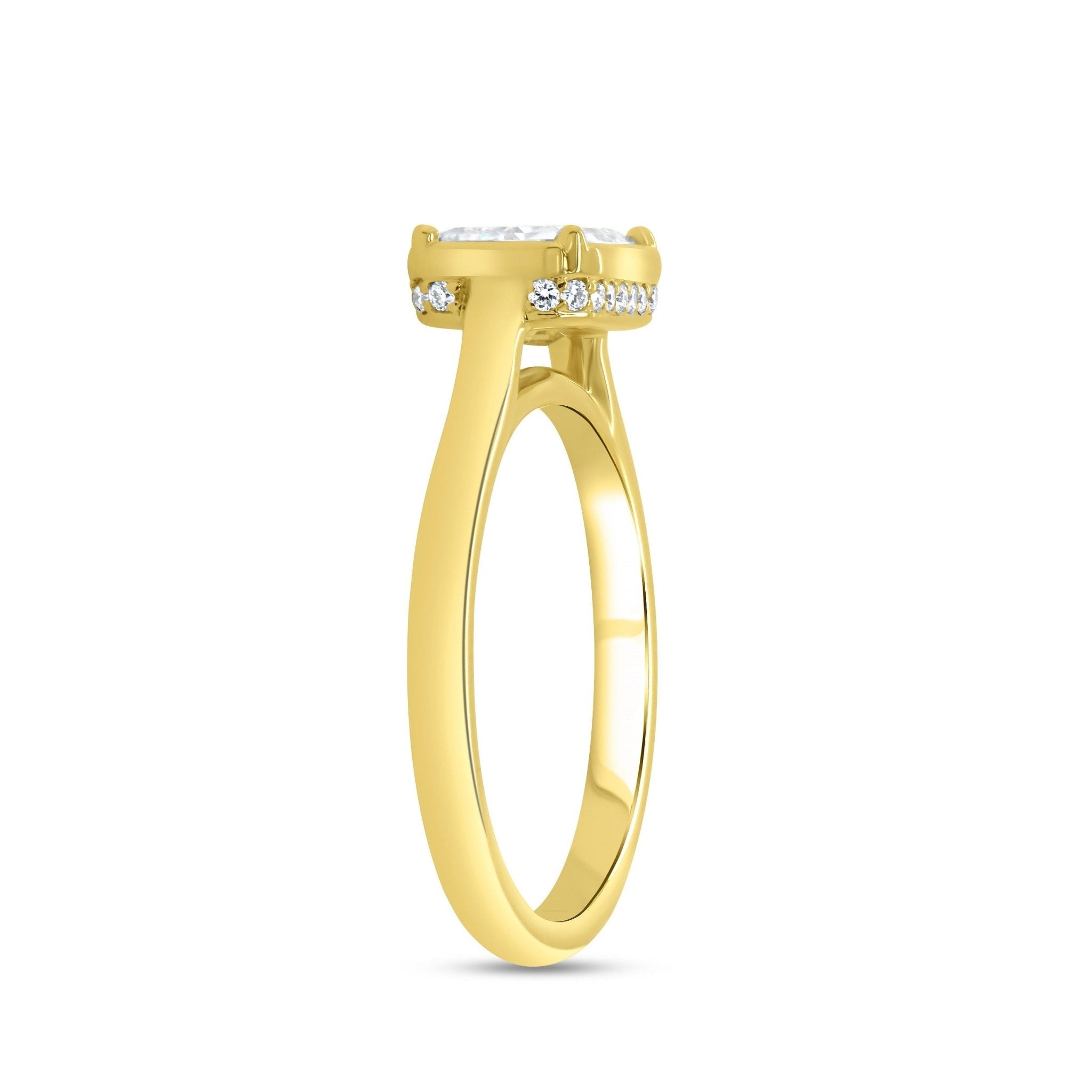 Vardy's Collection Round Diamond Bezel Set Engagement Ring in 18K Gold Plated Sterling Silver (0.09ct)