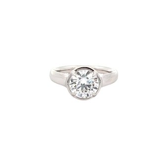 Vardy's Collection Round Diamond Bezel Setting Engagement Ring in 18K Gold Plated Silver (0.09ct)