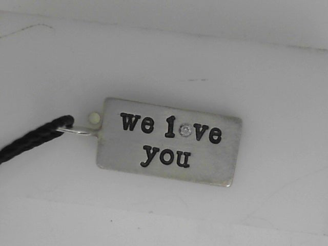 Vardy's Collection Round Diamond Brushed Charm Necklace in Sterling Silver