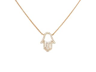 Vardy's Collection Round Diamond Chai Pendant Necklace in 14K Rosé Gold (0.23ct)