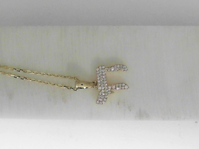 Vardy's Collection Round Diamond Chai Pendant Necklace in 14K Yellow Gold (0.09ctw)