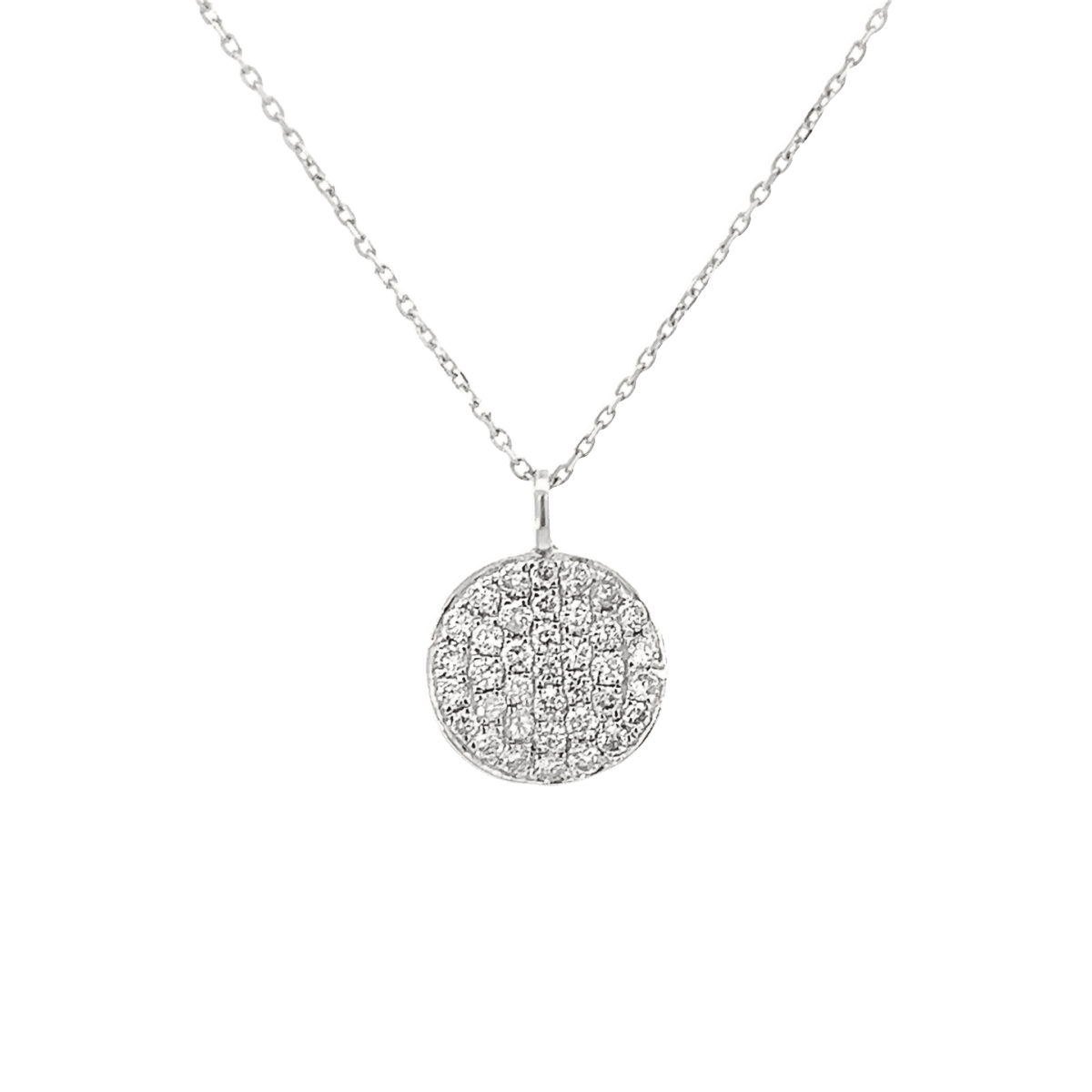 Vardy's Collection Round Diamond Cluster Pendant Necklace in 14K White Gold (0.89ct)