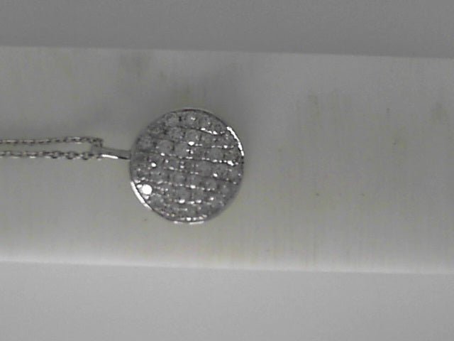 Vardy's Collection Round Diamond Cluster Pendant Necklace in 14K White Gold (0.89ct)