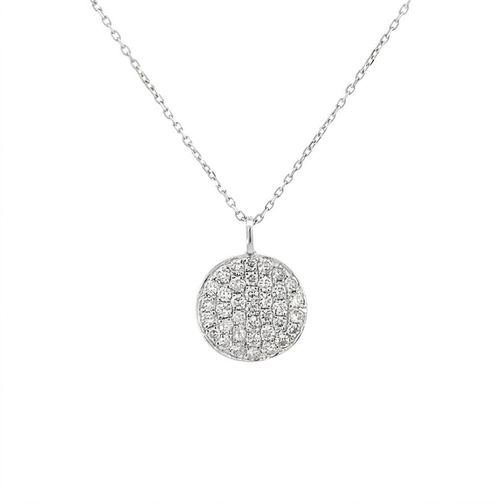 Vardy's Collection Round Diamond Cluster Pendant Necklace in 14K White Gold (0.89ct)