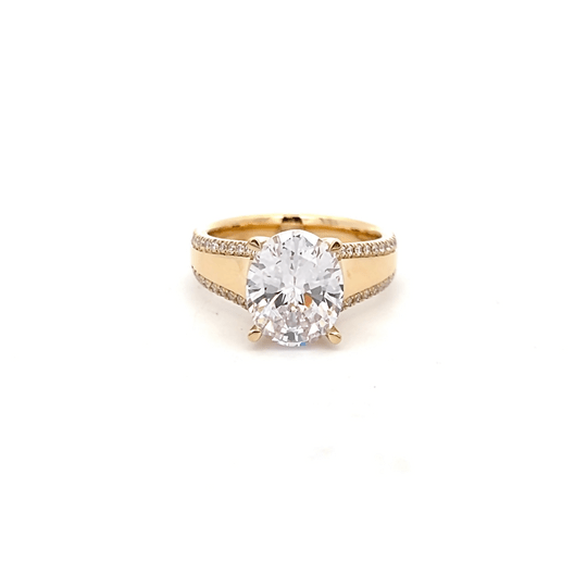 Vardy's Collection Round Diamond Contemporary Engagement Ring in 18K Yellow Gold (0.28ct)