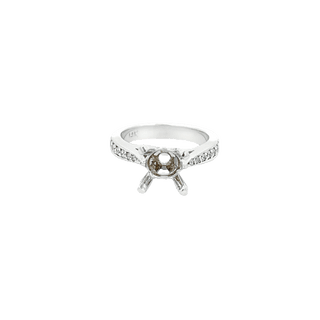 Vardy's Collection Round Diamond Contemporary Semi - Mount Engagement Ring in 14K White Gold (0.25ctw)