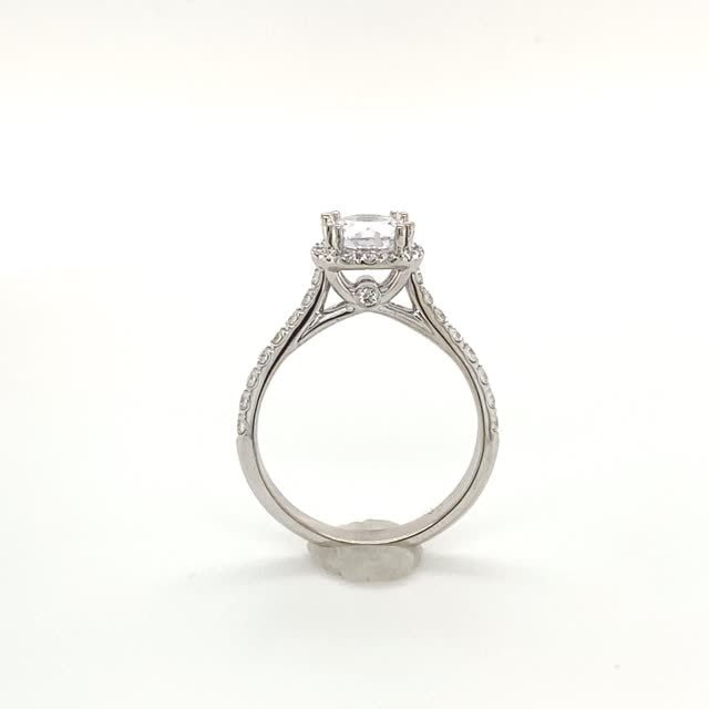 Vardy's Collection Round Diamond Contemporary Semi - Mount Engagement Ring in 14K White Gold (0.32ct)