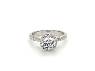 Vardy's Collection Round Diamond Contemporary Semi - Mount Engagement Ring in 14K White Gold (0.32ct)