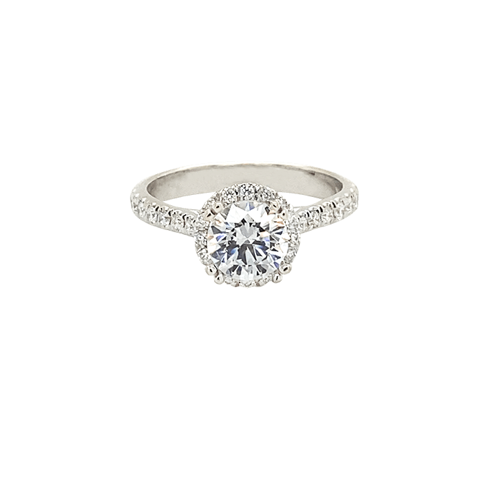 Vardy's Collection Round Diamond Contemporary Semi - Mount Engagement Ring in 14K White Gold (0.32ct)