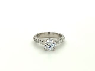 Vardy's Collection Round Diamond Contemporary Semi - Mount Engagement Ring in 14K White Gold (0.57ct)