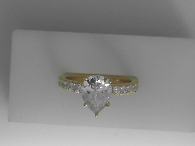 Vardy's Collection Round Diamond Contemporary Semi - Mount Engagement Ring in Yellow Sterling Silver (0.33ct)