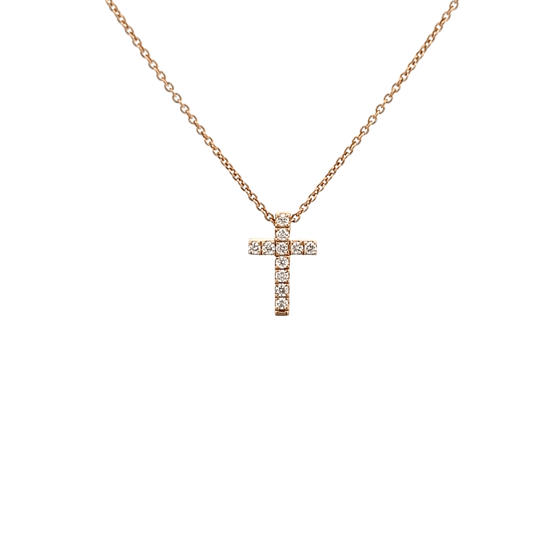 Vardy's Collection Round Diamond Cross Pendant Necklace in 14K Yellow Gold (0.10tw)