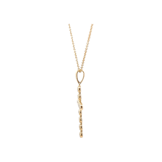 Vardy's Collection Round Diamond Cross Pendant Necklace in 14K Yellow Gold (0.11ct)