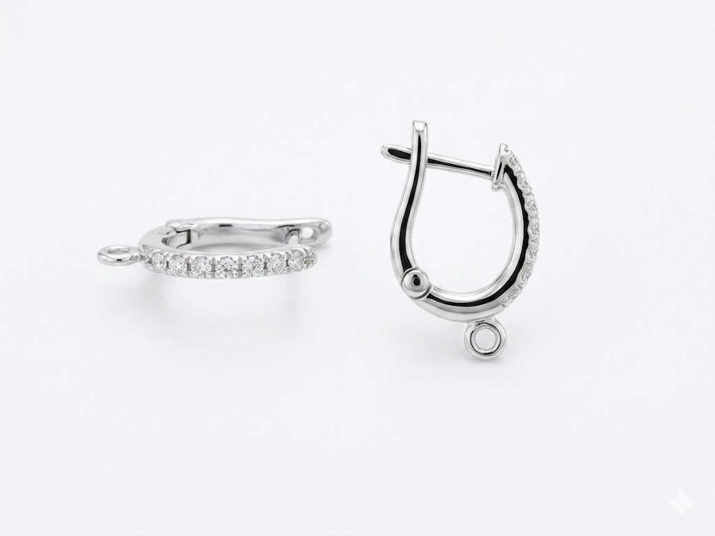 Vardy's Collection Round Diamond Drop Earrings in 14K White Gold (0.16ctw)