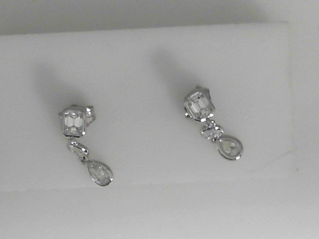 Vardy's Collection Round Diamond Drop Earrings in 14K White Gold (0.86ct)