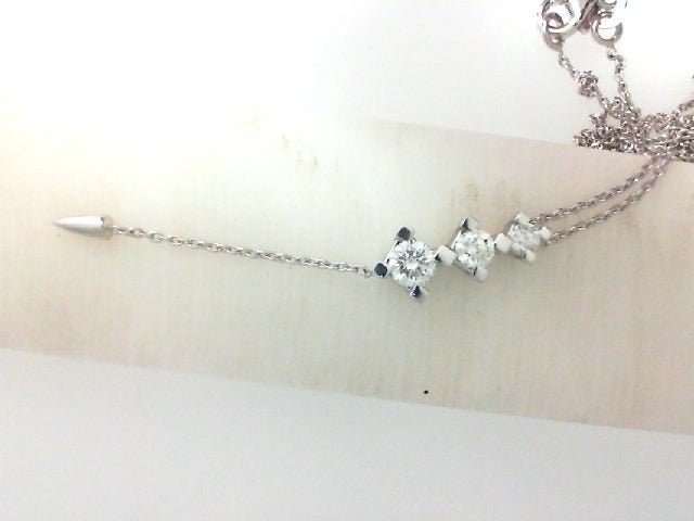 Vardy's Collection Round Diamond Drop Pendant in 18K White Gold (0.49ct)