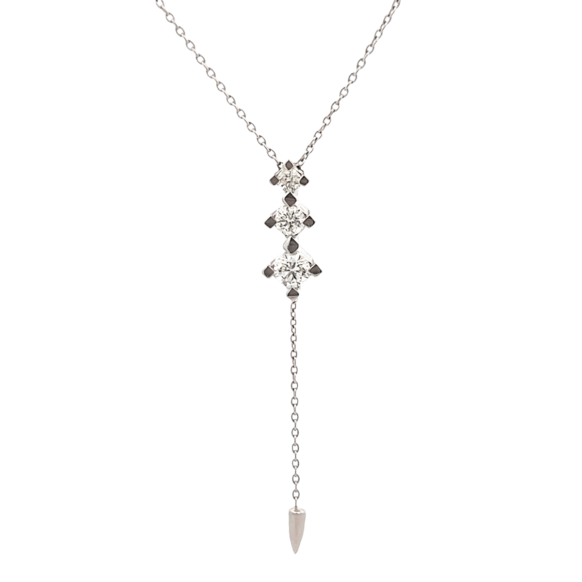 Vardy's Collection Round Diamond Drop Pendant in 18K White Gold (0.49ct)