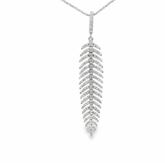 Vardy's Collection Round Diamond Drop Pendant in 18K White Gold (0.50ctw)