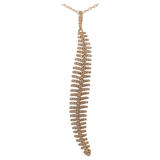 Vardy's Collection Round Diamond Drop Pendant Necklace in 14K Yellow Gold (1.11ct)