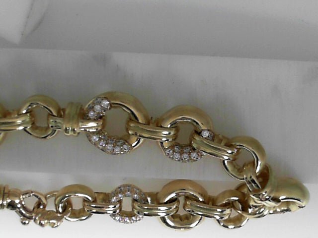 Vardy's Collection Round Diamond Fancy Link Bracelet in 18K Yellow Gold