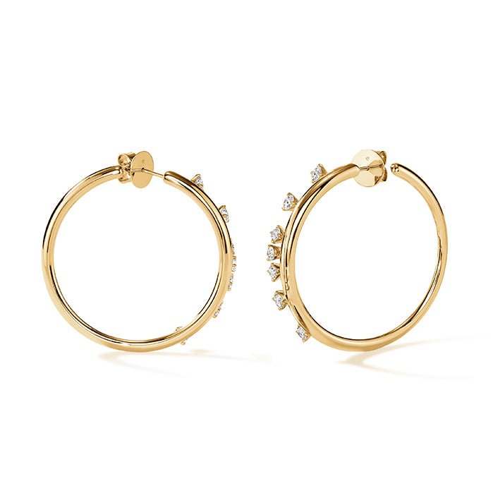 Vardy's Collection Round Diamond Floating Hoop Earrings in 18K Yellow Gold (1.57ct)