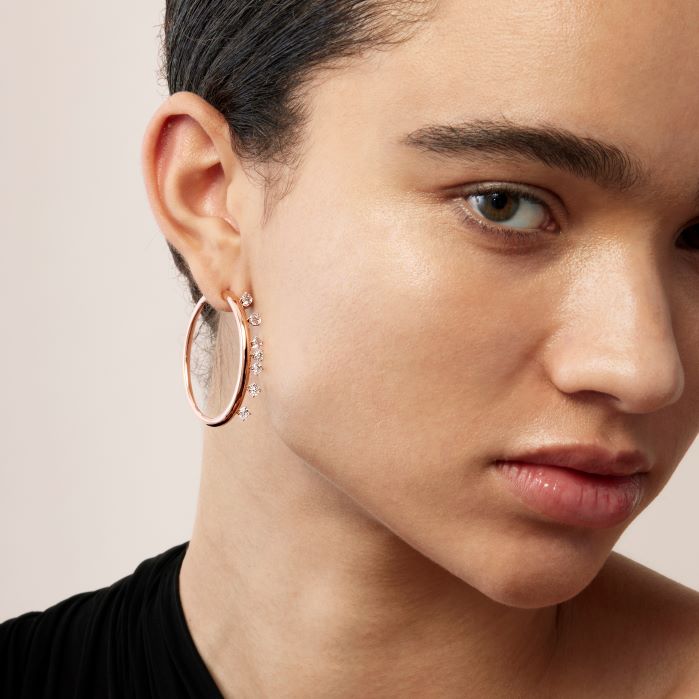 Vardy's Collection Round Diamond Floating Hoop Earrings in 18K Yellow Gold (1.57ct)