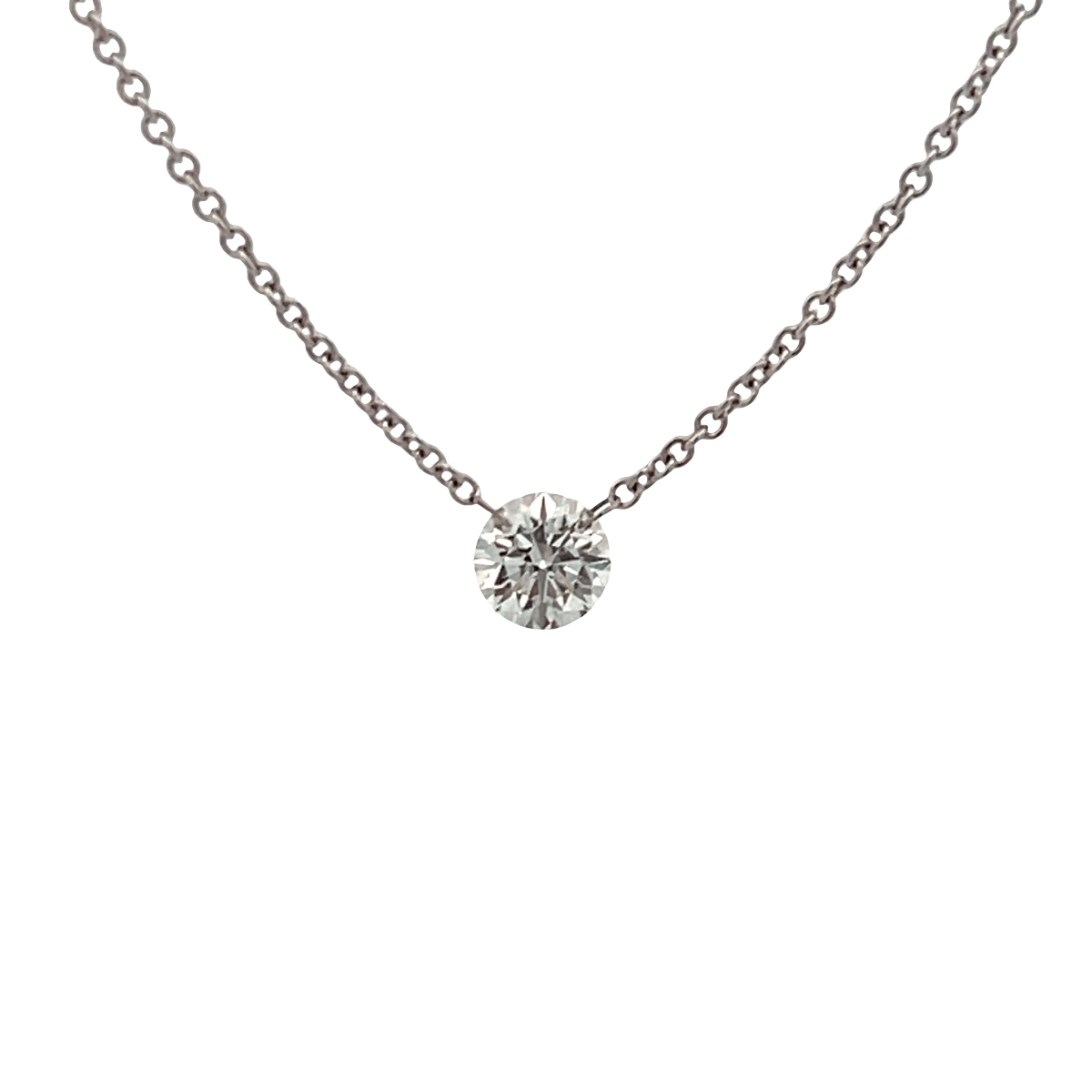 Vardy's Collection Round Diamond Free Form Pendant Necklace in 14K White Gold (0.55ct)