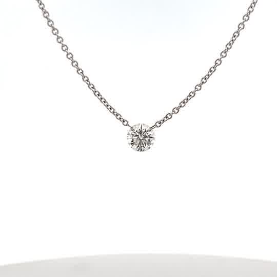 Vardy's Collection Round Diamond Free Form Pendant Necklace in 14K White Gold (0.55ct)